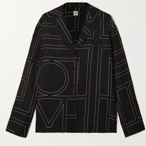 Toteme Embroidered silk twill shirt 32/XXS